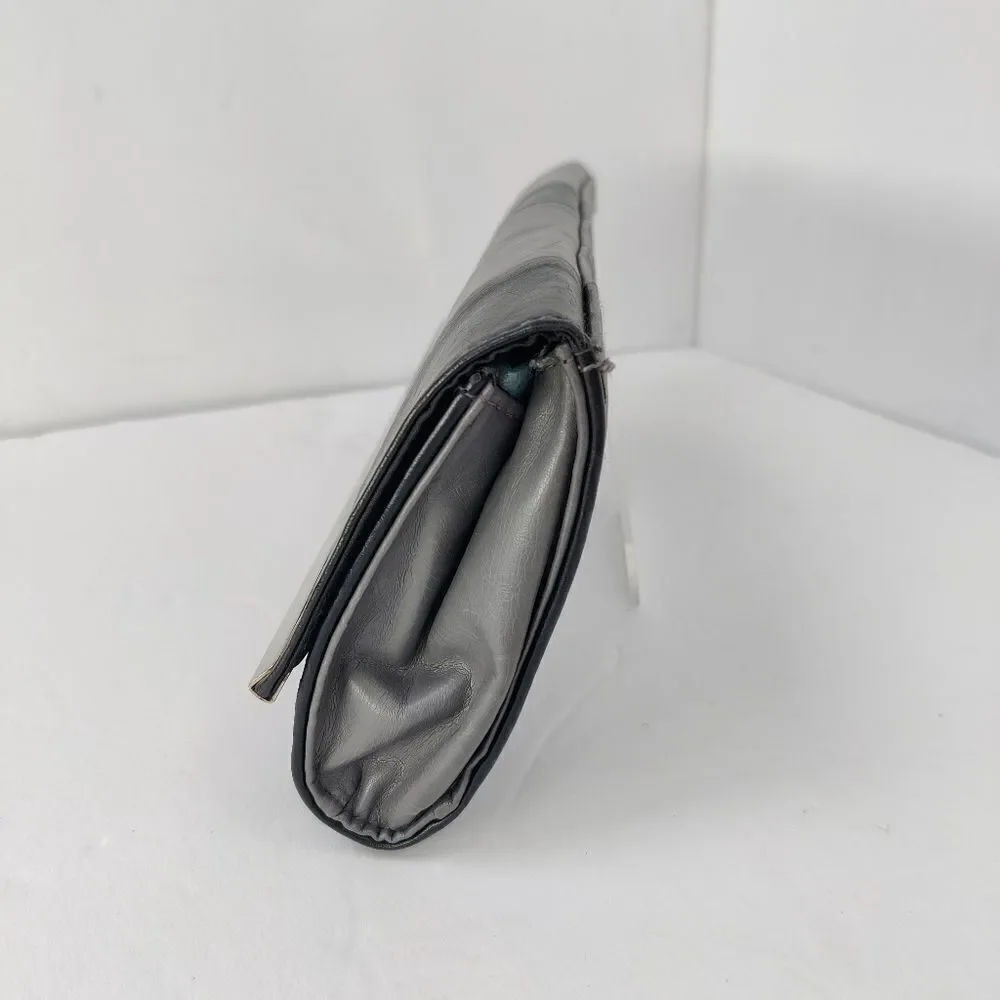 Bonita Clutch Bag Black and Gray Wide Stripe Color Block Wallet